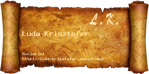 Luda Krisztofer névjegykártya